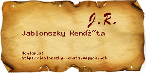 Jablonszky Renáta névjegykártya